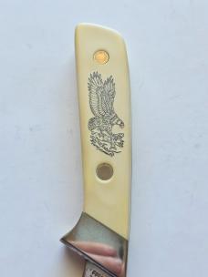 Vintage Schrade USA SC509 "Great Eagle" Scrimshaw Fixed Blade Knife - Full Box & Sheath Bundle