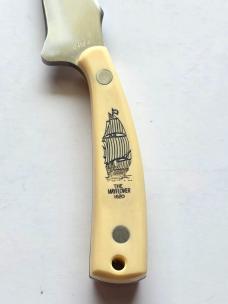 Vintage Schrade USA 155SC "The Mayflower" Scrimshaw Fixed Blade Knife - Mint In Box Bundle