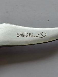 Vintage Schrade USA 155SC "The Mayflower" Scrimshaw Fixed Blade Knife - Mint In Box Bundle