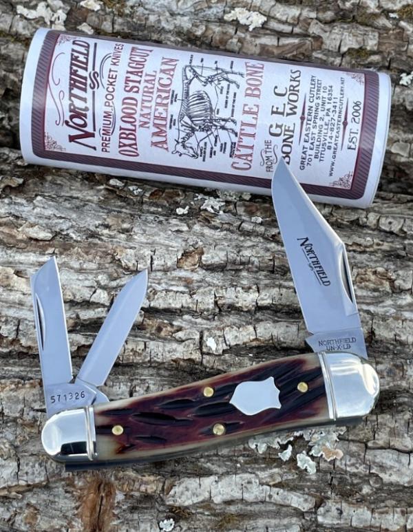 GEC NORTHFIELD ** 571326 OXBLOOD STAGCUT NATURAL GEPPETTO WHITTLER SATIN GEC NORTHFIELD ** 571326 OXBLOOD STAGCUT NATURAL GEPPETTO WHITTLER SATIN