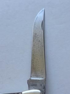 Vintage Schrade-Walden NY USA 225H Folding Hunter - Jigged Delrin - Carbon Steel Patina