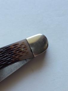Vintage Schrade-Walden NY USA 225H Folding Hunter - Jigged Delrin - Carbon Steel Patina