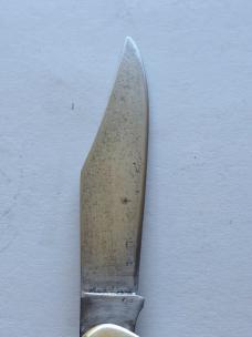 Vintage Schrade-Walden NY USA 225H Folding Hunter - Jigged Delrin - Carbon Steel Patina
