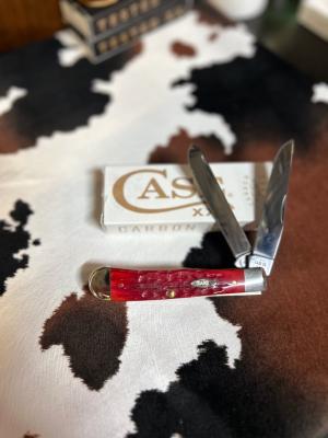 Case dark red bone peachseed trapper