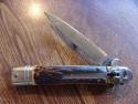 Leverletto stag  7-3/4 OA  Damascus steel blade AKC  Italy