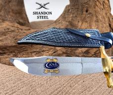 Case XX USA Stag Handle Clip Point Bowie Knife 100th Anniversary Leather Sheath