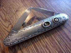 Schrade cut company 3-3/8 sterling silver double vintage 1940's 
