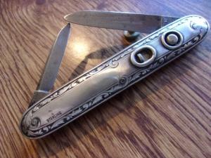 Schrade cut company 3-38 sterling silver double vintage 1940s 