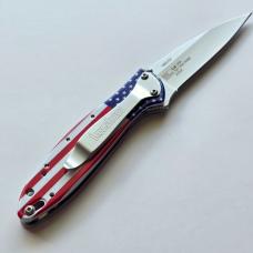 Kershaw 1660USA USA Flag Leek Assisted Flipper - Brand New Factory Second Blem Sandvik 14C28N Blade