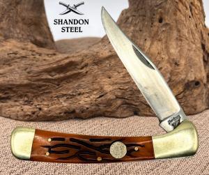 Frost Cutlery Copperhead Worm Groove Bone Handle Pocket Knife Solingen Steel 157