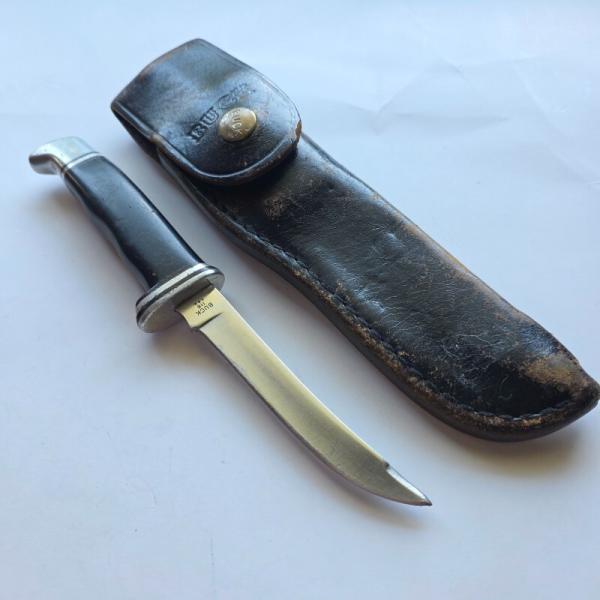 Vintage 1970s Buck 118 Personal Fixed Blade Knife - Original Leather Flap Sheath - USA Made Vintage 1970s Buck 118 Personal Fixed Blade Knife - Original Leather Flap Sheath - USA Made