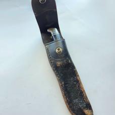 Vintage 1970s Buck 118 Personal Fixed Blade Knife - Original Leather Flap Sheath - USA Made