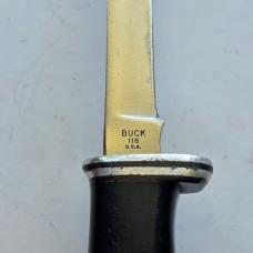 Vintage 1970s Buck 118 Personal Fixed Blade Knife - Original Leather Flap Sheath - USA Made