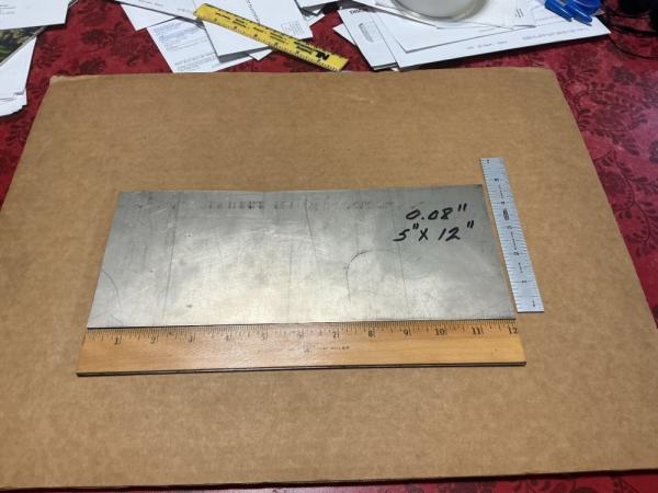 Titanium Sheet Metal 0.080 inches Thick, 5 X 12 inches Titanium Sheet Metal 0.080 inches Thick, 5 X 12 inches