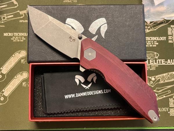 Damned Designs Chimera Red G10 Tanto Damned Designs Chimera Red G10 Tanto