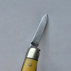 Vintage 1960s Ka-Bar 3 Blade Premium Stockman Knife - Yellow Composition Handles - USA Made
