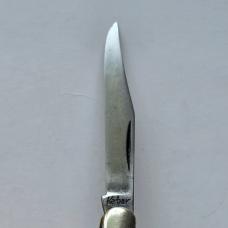 Vintage 1960s Ka-Bar 3 Blade Premium Stockman Knife - Yellow Composition Handles - USA Made