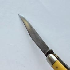 Vintage 1960s Ka-Bar 3 Blade Premium Stockman Knife - Yellow Composition Handles - USA Made