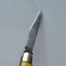 Vintage 1960s Ka-Bar 3 Blade Premium Stockman Knife - Yellow Composition Handles - USA Made