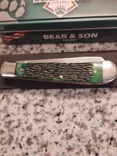 Bear & Son Green Peach Seed Bone Large Trapper 