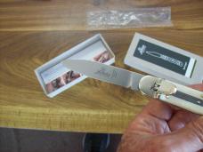 Hubertus Knife Solingen, Germany Large Size 11 Beautiful Smooth White Bone Spear-Point UNUSED NIB