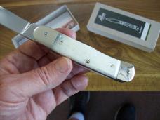 Hubertus Knife Solingen, Germany Large Size 11 Beautiful Smooth White Bone Spear-Point UNUSED NIB