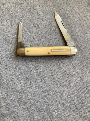 Antique RARE BUCK amp RYAN EUSTON Rd NWI Large Ivory Handles Sleeveboard Pattern Pocket Knife