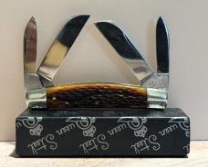 QUEEN CUTLERY 2002-2017 RED BONE 4 BLADE CONGRESS IN GREAT CONDITION