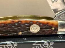 QUEEN CUTLERY 2002-2017 RED BONE 4 BLADE CONGRESS IN GREAT CONDITION