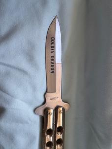 Golden Dragon Taylor Seto Medium Butterfly Knife Balisong