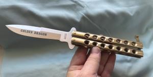 Golden Dragon Taylor Seto Medium Butterfly Knife Balisong