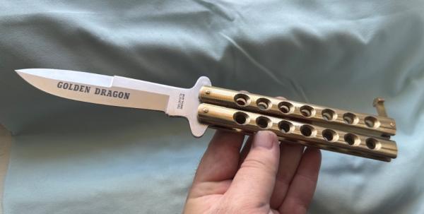 Golden Dragon Taylor Seto Medium Butterfly Knife Balisong Golden Dragon Taylor Seto Medium Butterfly Knife Balisong