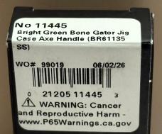 CASEXX BRIGHT GREEN BONE GATOR JIG AXE HANDLE 2026 NEW IN BOX