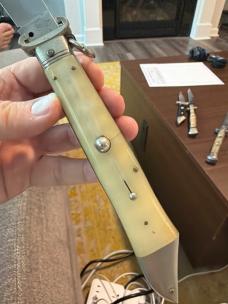 Vintage Olivetto Stamped Deer Foot Switchblade 12 3/4”
