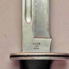Vintage 1970s Buck 119 Special Bowie Knife - Original Leather Flap Sheath - USA Made