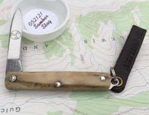 GEC 052121SS Keychain Knife Spear Blade Sambar Stag NEW
