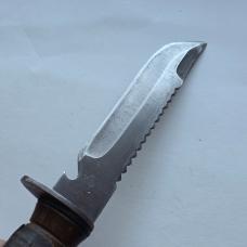 Vintage WWII E.G. Waterman EGW Fighting Knife - Sawback Blade - Project / User Condition