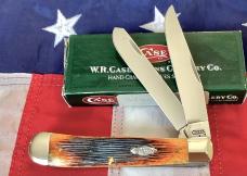 Case xx 2000 Mdl# 6254 SS w/ Great Autumn Barn Board Bone Handles -NOS in Orig box