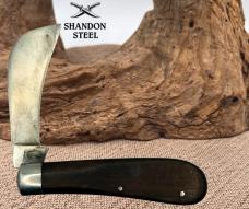 Carbon Steel USA made Wood Handle Vintage Hawkbill Folding Pocket Knife (04)