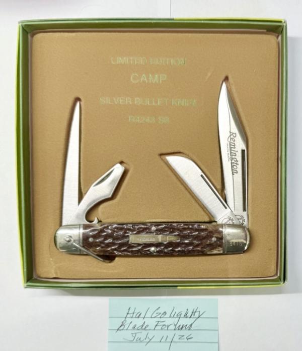 NOS-Remington Limited Edition Silver Camp Knife Model # R4243SB SERIAL # 3415
