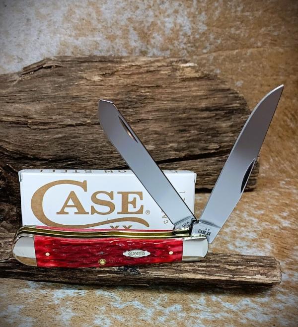 2025 Case XX 6254C Trapper Dark Red Bone Peach Seed Jig Carbon Steel