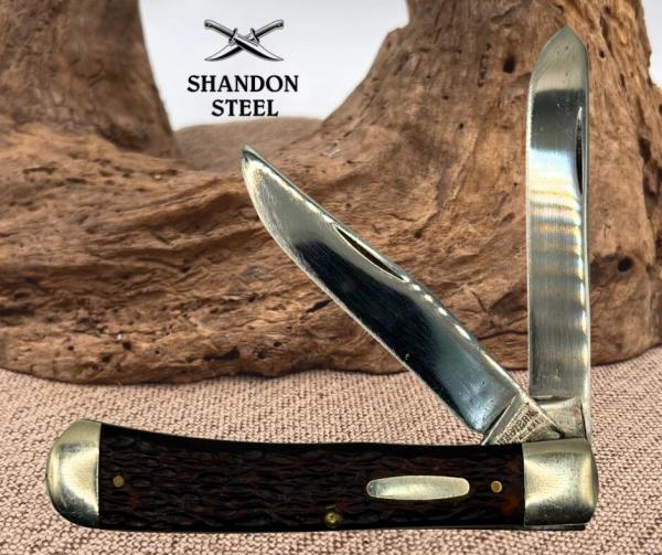 Western USA 691 Jigged Delrin 2 Blade Trapper Knife Tight Good Snap Vintage (48) Western USA 691 Jigged Delrin 2 Blade Trapper Knife Tight Good Snap Vintage (48)