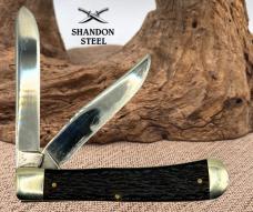 Western USA 691 Jigged Delrin 2 Blade Trapper Knife Tight Good Snap Vintage (48)