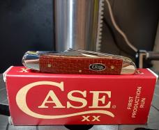 2025 1st Production Run Copperlock 101549L & 103087 Stockman Dark Red Burlap Micarta Carbon Steel