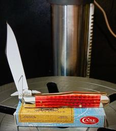 2003 Case XX Cheetah 6111 1/2L Pocket Worn Old Red Bone Stainless Steel
