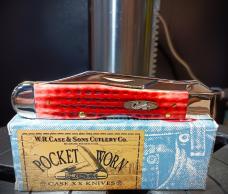 2003 Case XX Cheetah 6111 1/2L Pocket Worn Old Red Bone Stainless Steel