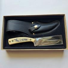 Vintage 1981 Schrade USA 152 Scrimshaw Sharpfinger Knife - Whale & Ship Scene - Boxed