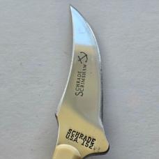 Vintage 1981 Schrade USA 152 Scrimshaw Sharpfinger Knife - Whale & Ship Scene - Boxed