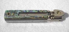 A.G.A. CAMPOLIN 6" BEAUTIFUL ABALONE SHELL SCALES AUTOMATIC LEVER LOCK MANIAGO ITALY