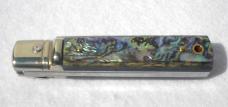 A.G.A. CAMPOLIN 6" BEAUTIFUL ABALONE SHELL SCALES AUTOMATIC LEVER LOCK MANIAGO ITALY